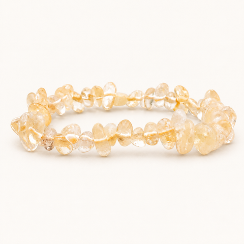 Bracelet baroque en citrine chauffée - 16 à 18 cm sur fond Nacre MilAura