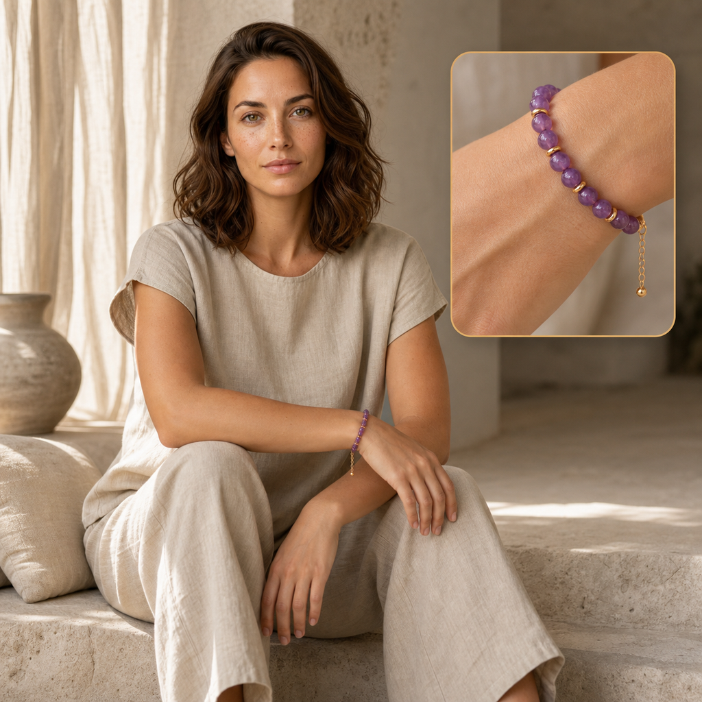 Chloé portant le bracelet avec encart zoom