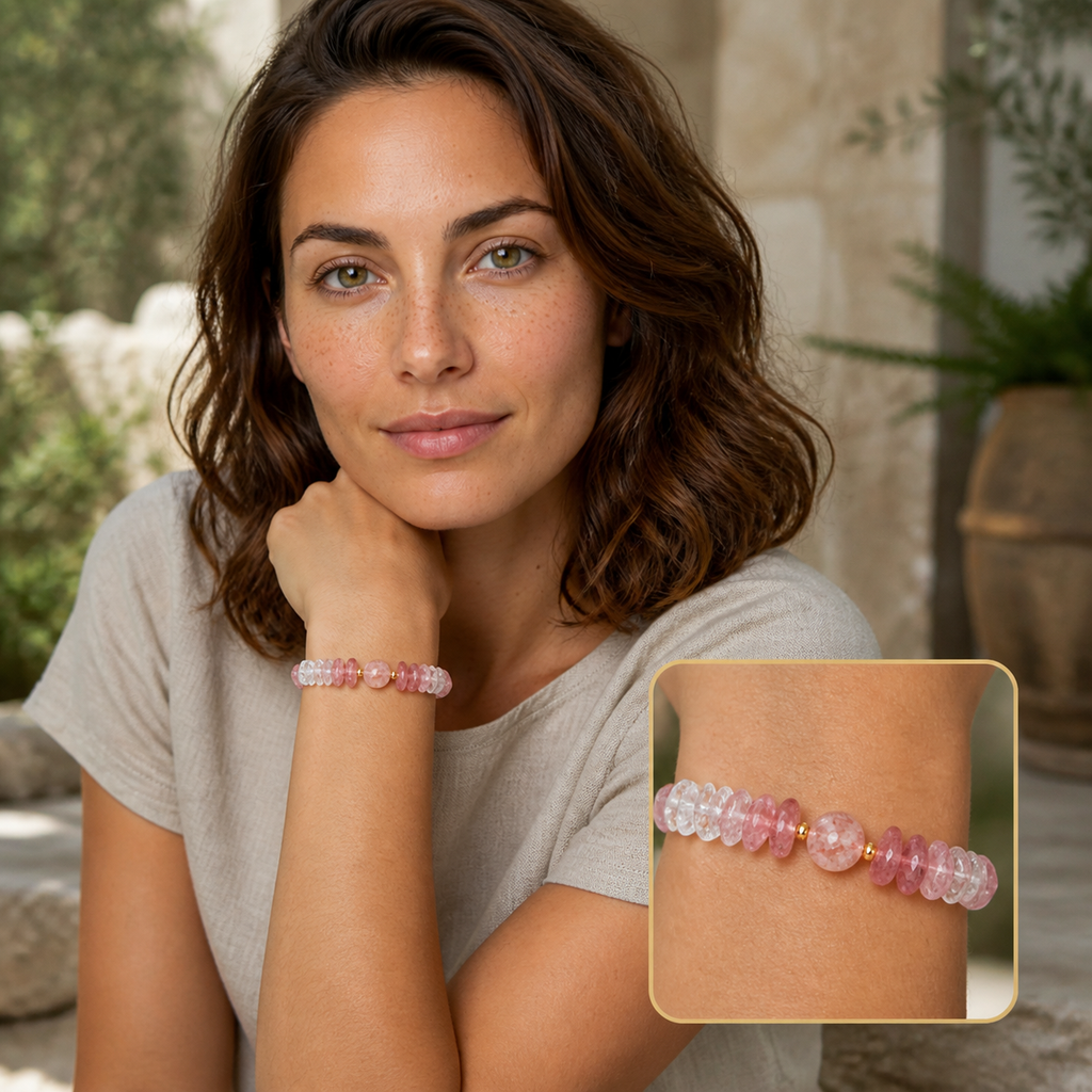 Chloé portant le bracelet avec encart zoom