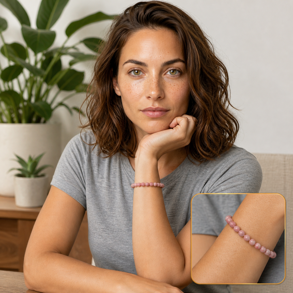 Chloé portant le bracelet avec encart zoom