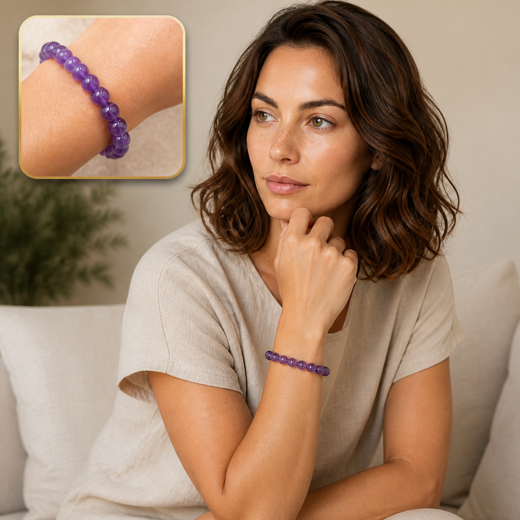 Chloé portant le bracelet avec encart zoom