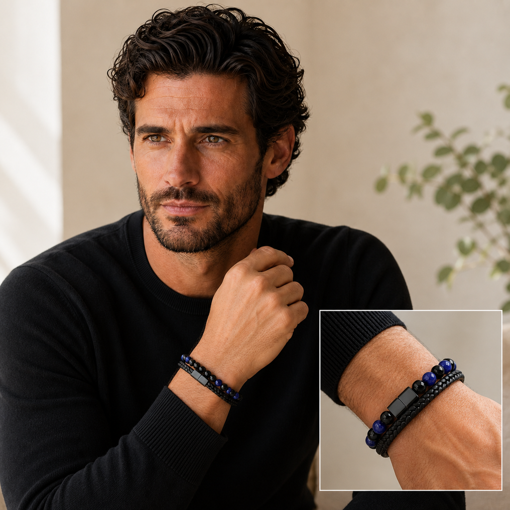 milaura-male-01 portant le bracelet avec encart zoom
