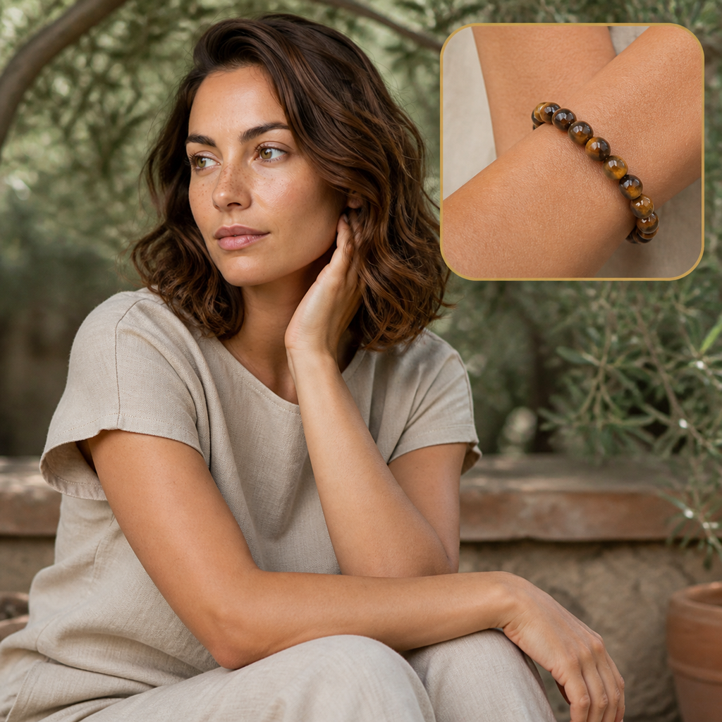 Chloé portant le bracelet avec encart zoom