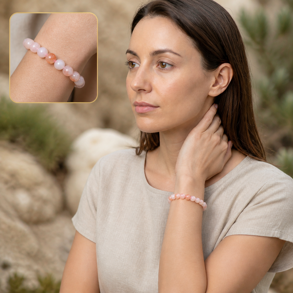 Elena portant le bracelet avec encart zoom