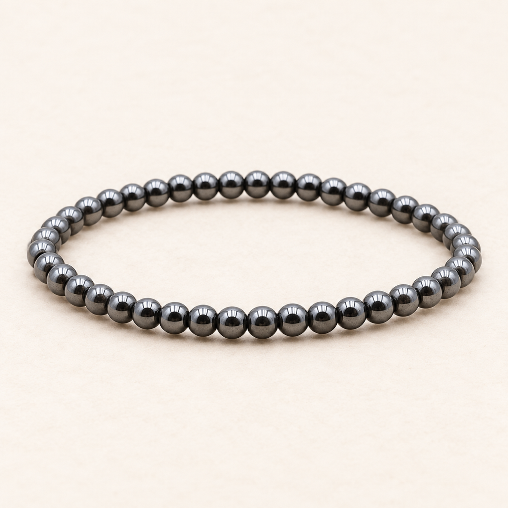 Bracelet fin en hématite - Perles de 4 mm