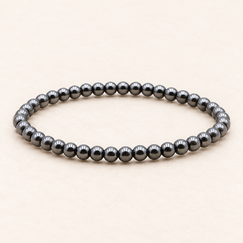 Bracelet fin en hématite - Perles de 4 mm