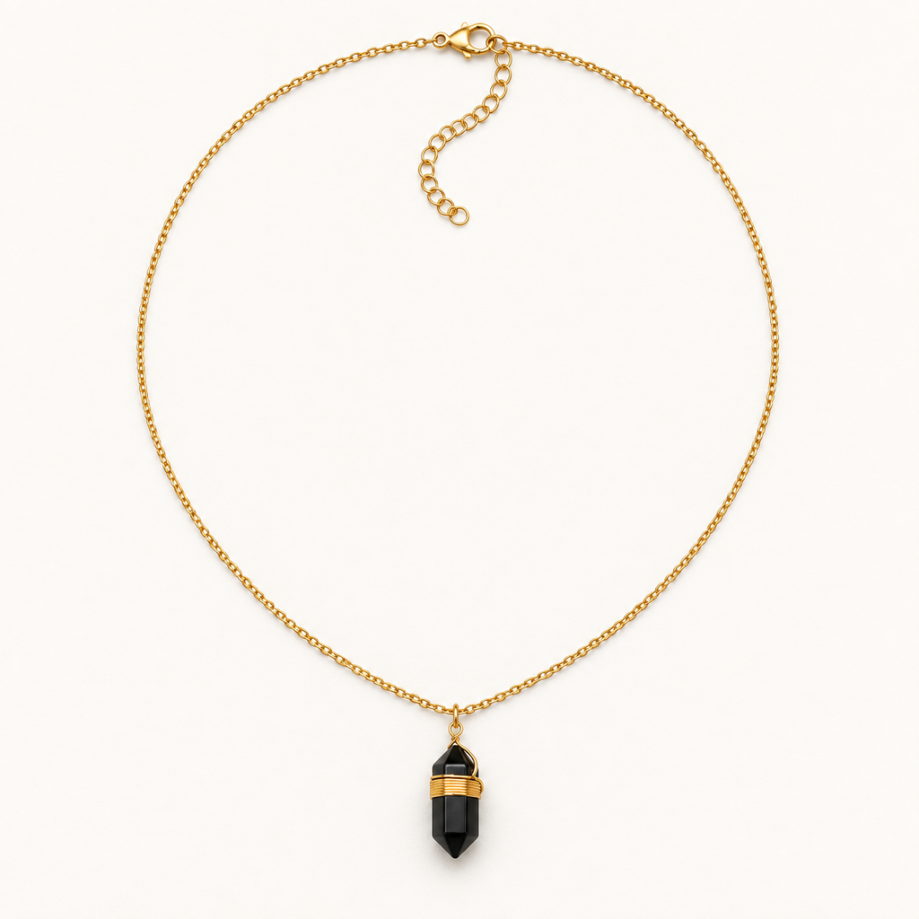 Collier MilAura en obsidienne noire