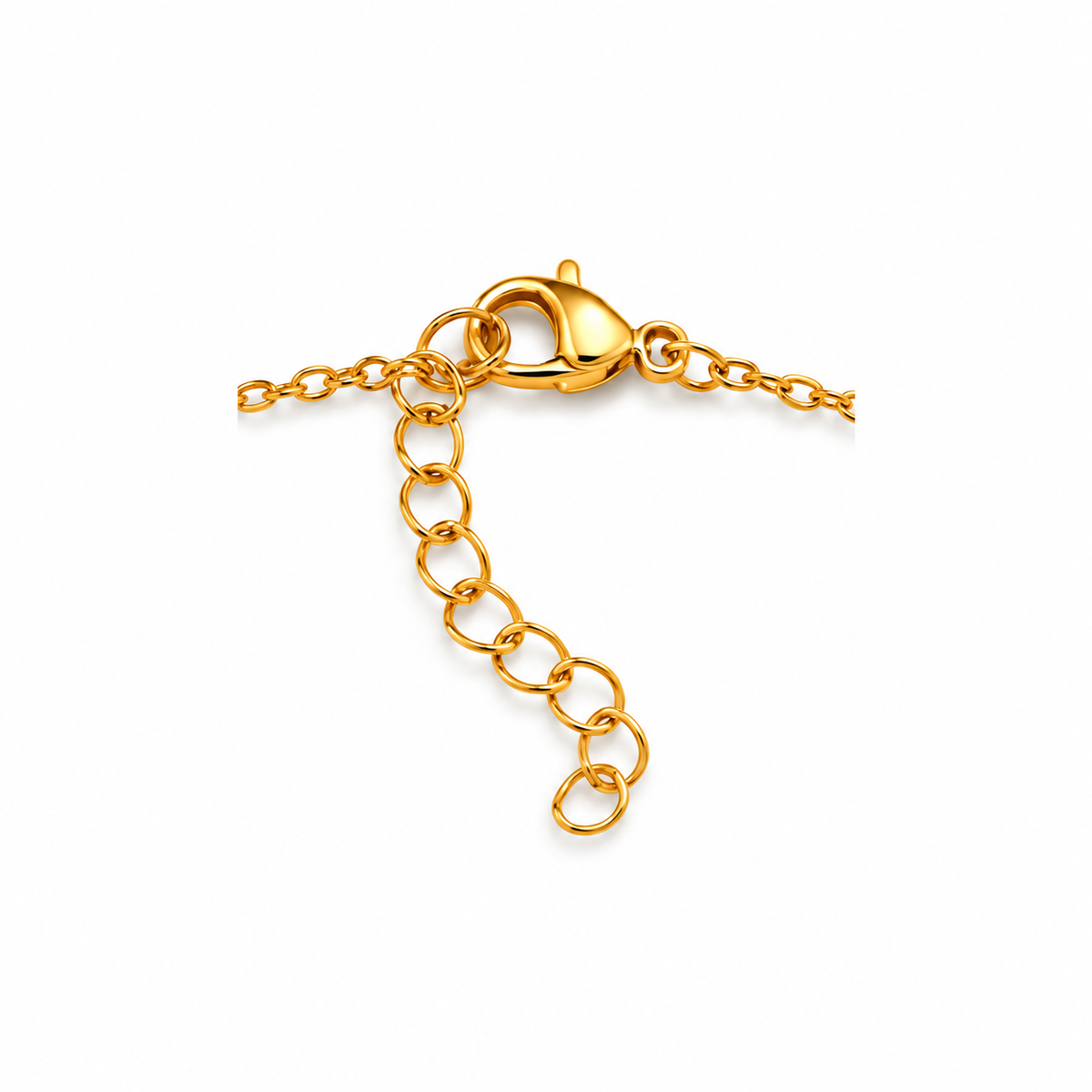 Collier doré en howlite blanche à pendentif rayonnant : fermoir et extension