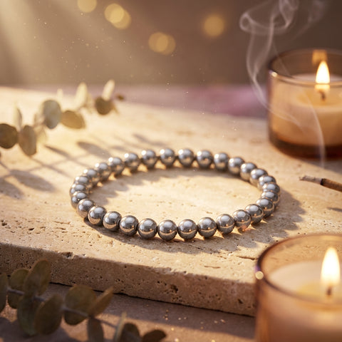 Bracelet Hematite 4mm - Ancrage Mil'Aura