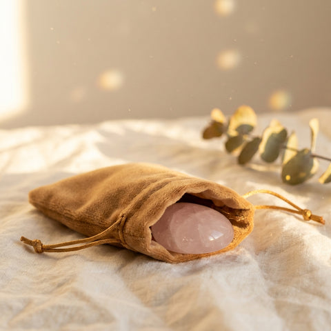Cadeau - Pochon en velours camel
