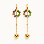 Boucles d'oreilles Auren dorées en agate indienne 4 mm