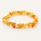 Bracelet baroque en ambre jaune - 16 à 18 cm