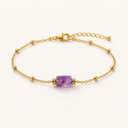 Bracelet doré en améthyste - 16 à 21 cm