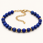 Bracelet Eira doré en lapis-lazuli 6 mm