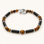 Bracelet Légende en œil de tigre et onyx