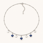 Collier argenté en sodalite à pampilles