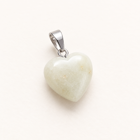Pendentif cœur en jade de Chine 15 mm