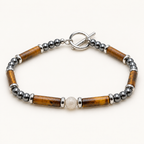 Bracelet Légende en labradorite, œil de tigre et hématite