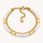 Bracelet doré en nacre et pierre de lune