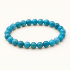 Bracelet en apatite bleue 6 mm - 14 à 16 cm