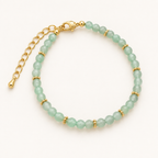 Bracelet Halo doré en aventurine verte 4 mm