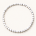 Collier en howlite blanche 8 mm - 45 cm