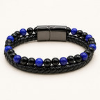 Bracelet Aska noir en lapis-lazuli et onyx