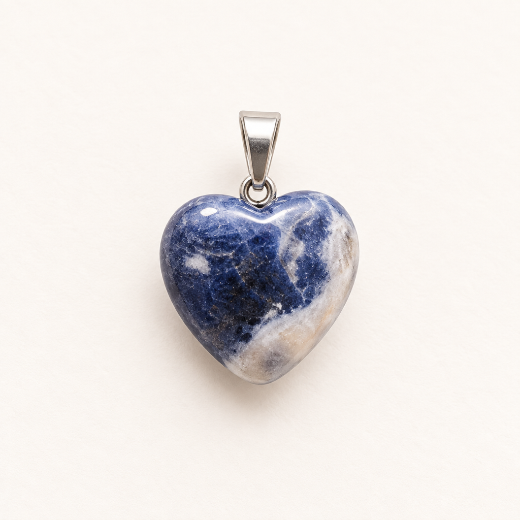 Pendentif cœur en sodalite 15 mm