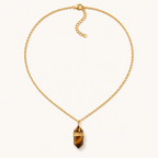 Collier doré en œil de tigre