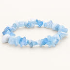 Bracelet baroque en aigue-marine du Brésil AA - 16 à 18 cm