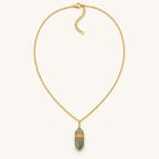 Collier doré en labradorite