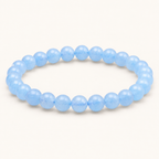 Bracelet en aigue-marine chauffée du Brésil - Perles de 8 mm