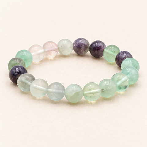 Bracelet en fluorine multicolore 10 mm