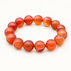 Bracelet en cornaline 14 mm - 16 à 18 cm
