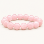 Bracelet en quartz rose 12 mm - 16 à 18 cm