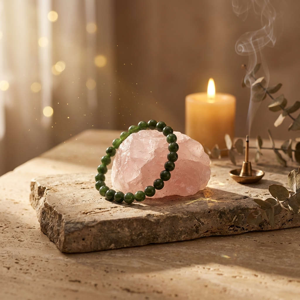 Bracelet Jade Néphrite — Photo lifestyle MilAura