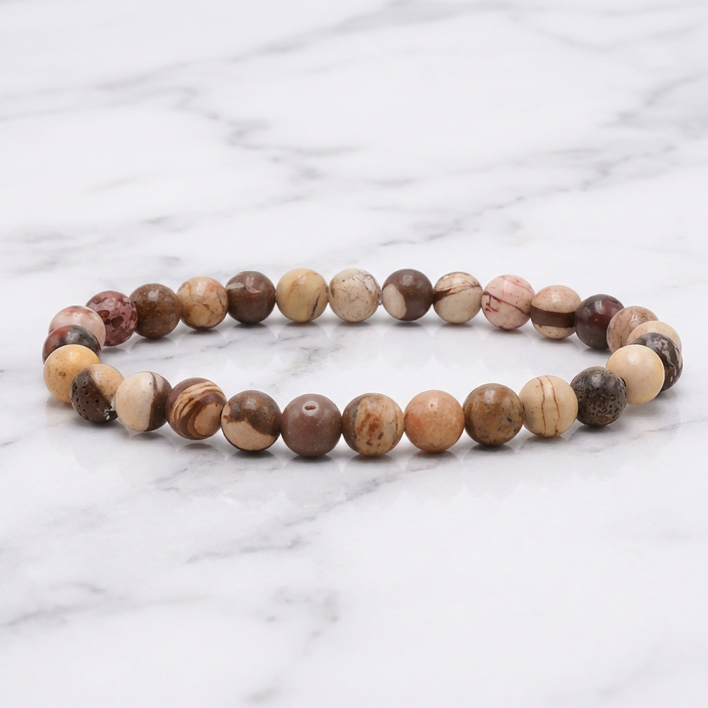 Bracelet Jaspe Brun — Photo produit sur marbre