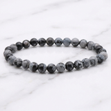 Bracelet Obsidienne Flocon de Neige — Photo produit sur marbre