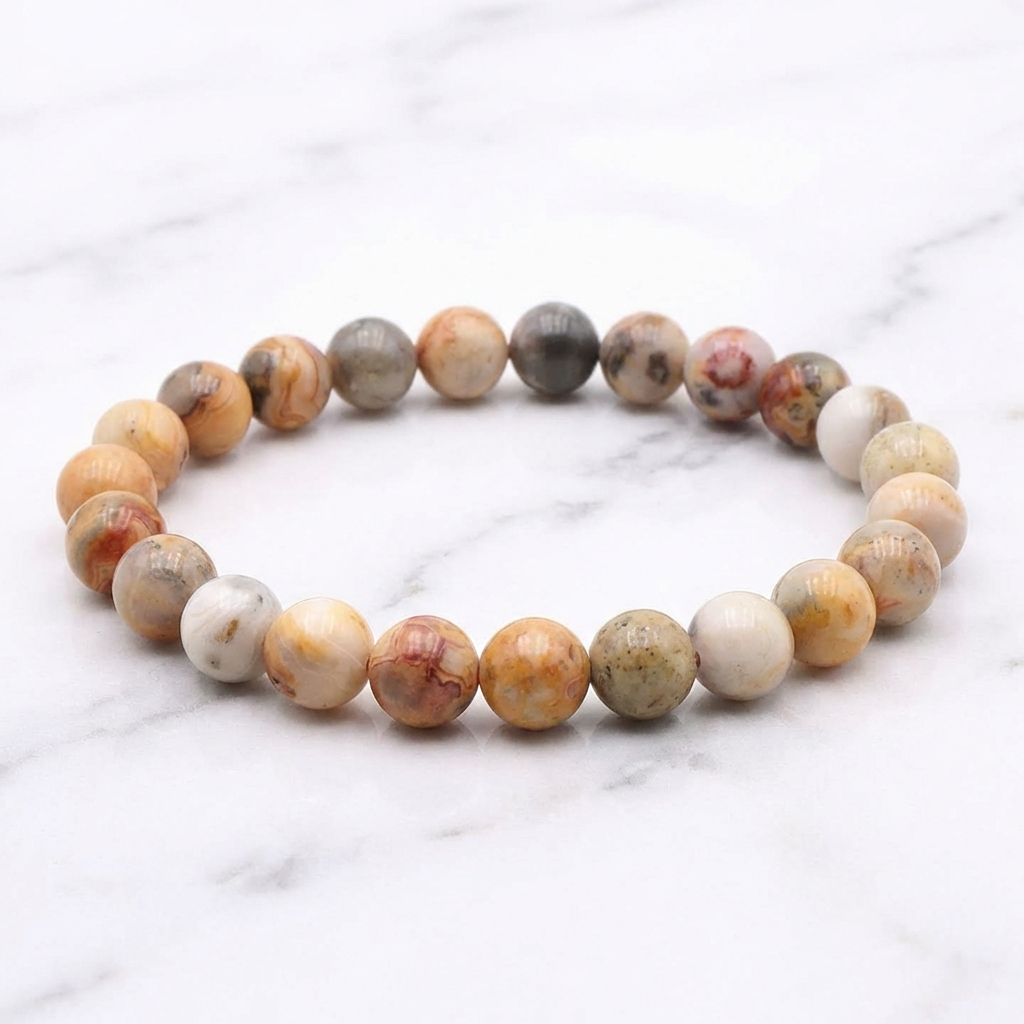 Bracelet Agate Crazy Lace — Photo produit sur marbre