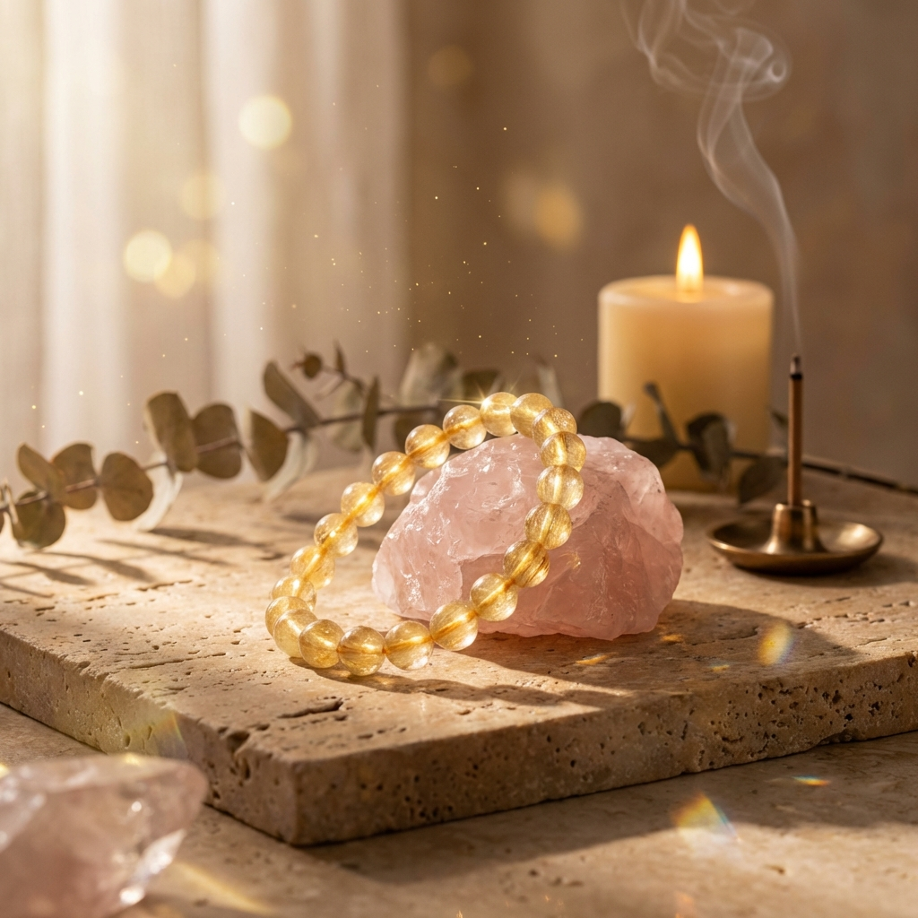 Bracelet Cristal de Roche Rutilé — Photo lifestyle MilAura