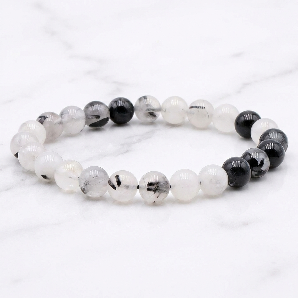 Bracelet Quartz Tourmaline — Photo produit sur marbre