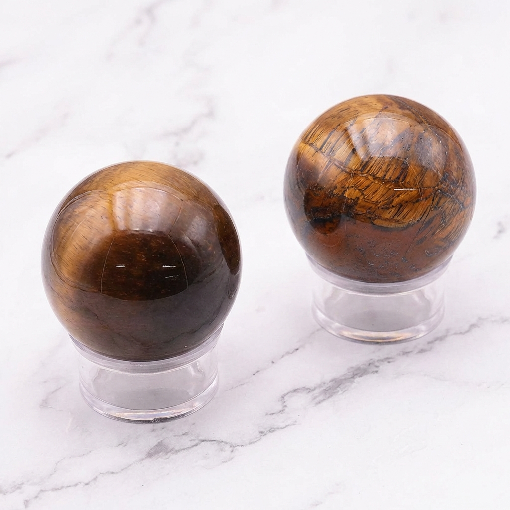 Sphère Œil de Tigre — Photo produit sur marbre