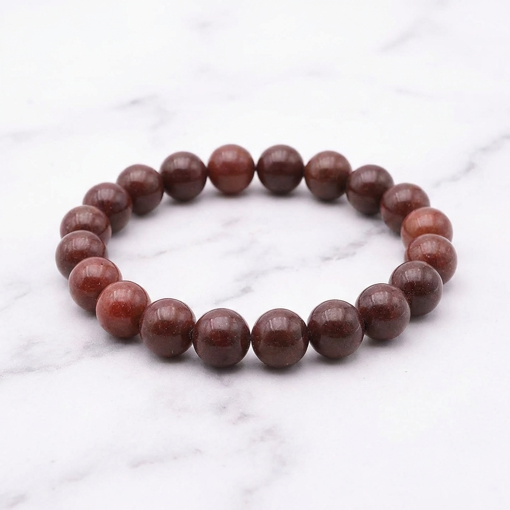 Bracelet Aventurine Rouge — Photo produit sur marbre