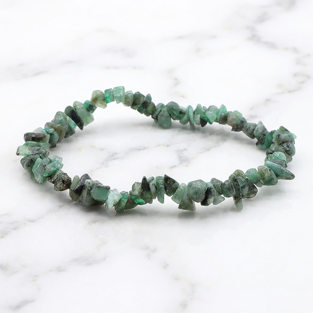 Bracelet Émeraude — Photo produit sur marbre
