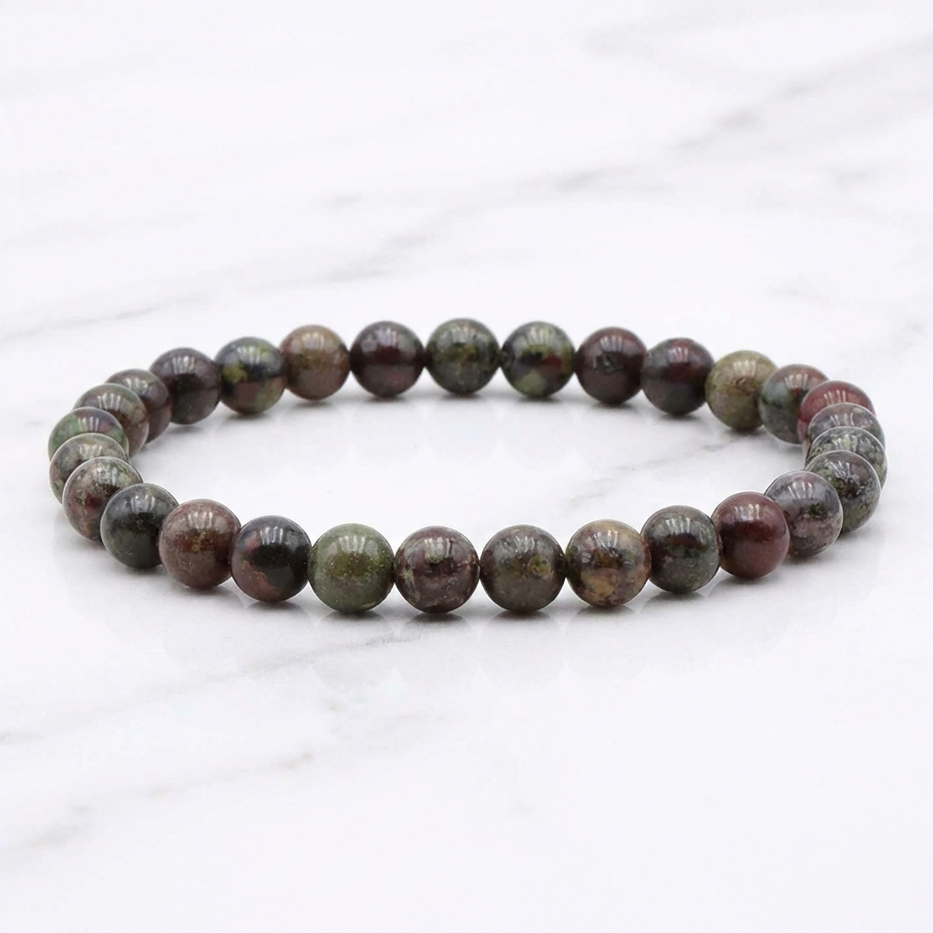 Bracelet Jaspe Sang de Dragon — Photo produit sur marbre