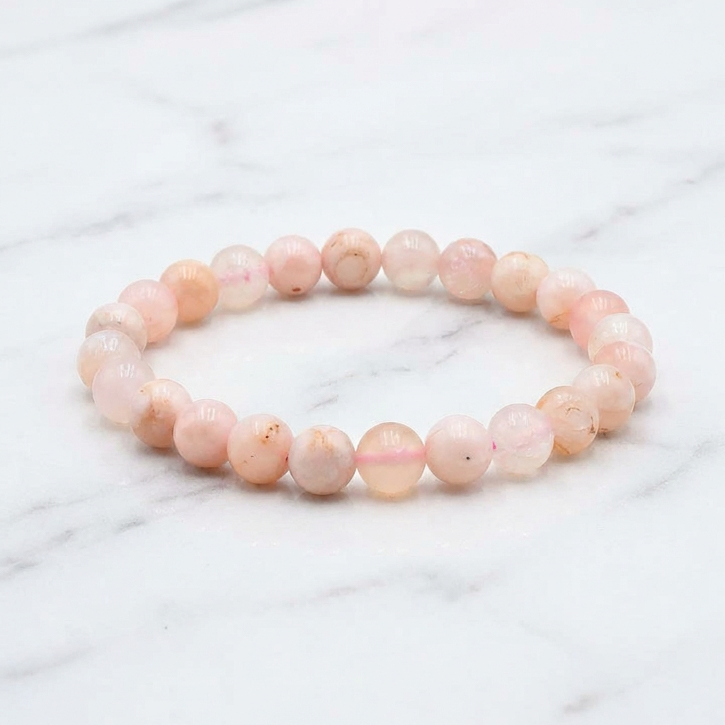 Bracelet Agate Fleur de Cerisier — Photo produit sur marbre