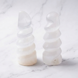 Lampe Sélénite Torsadée — Photo produit sur marbre