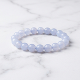 Bracelet Calcédoine Bleue — Photo produit sur marbre