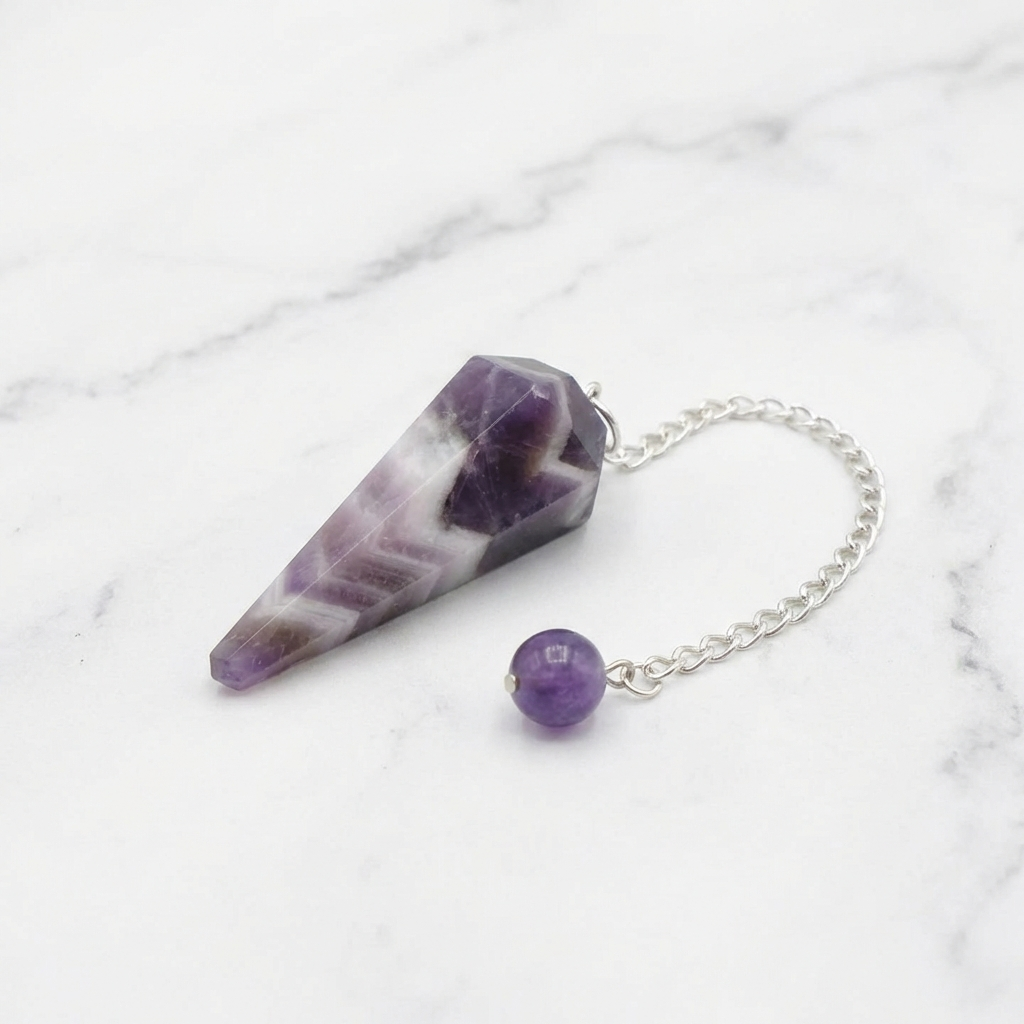 Pendule Améthyste — Photo produit sur marbre