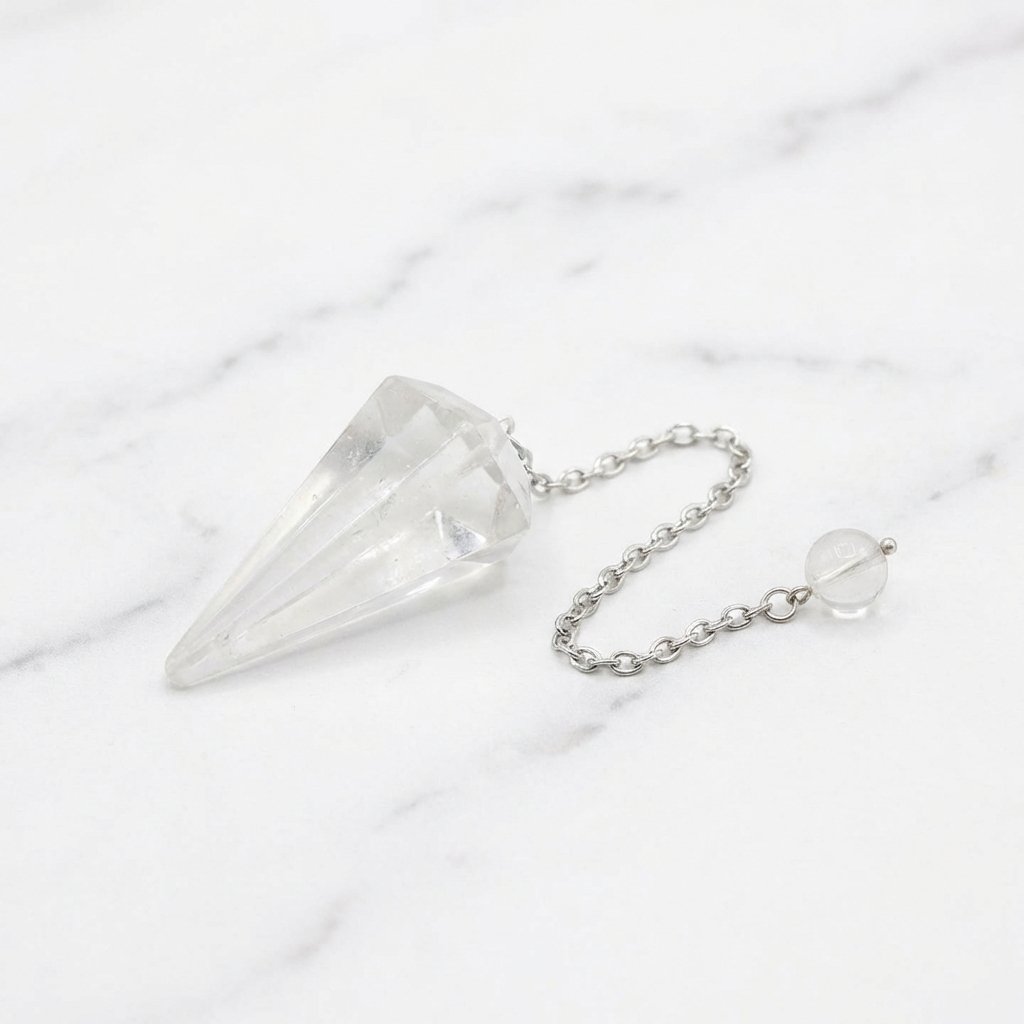 Pendule Cristal de Roche — Photo produit sur marbre
